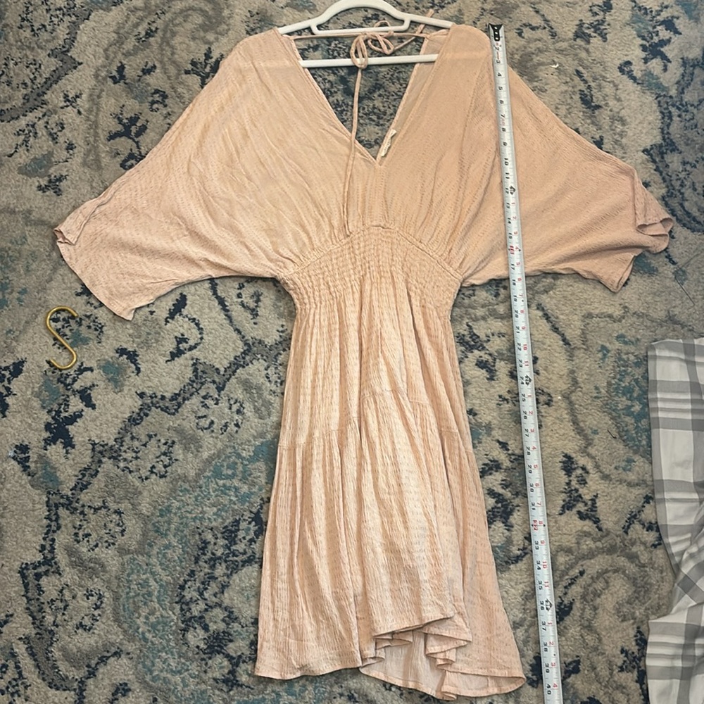 Lovestitch batwing cocktail summer day dress peach size L fits S - small Large - Picture 4 of 7